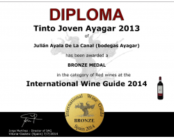 Bodegas Ayagar Tinto Joven, Premio Medalla de Bronce en el International Wine Guide